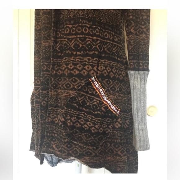 BKE Buckle brand hooded knit aztec cardigan y2k - Picture 3 of 4